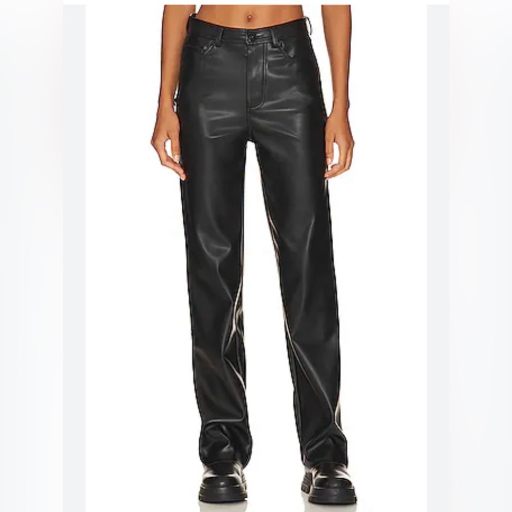 Steve Madden Loren Pant Black Faux Leather Size 29 NWT $79